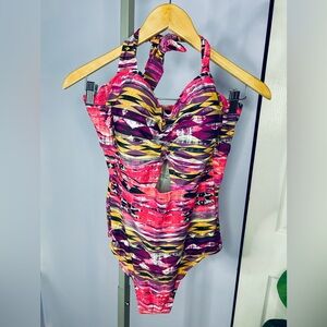 EUC Swimsuits for All / TropiCulture one piece swimsuit with halter neck tie 16